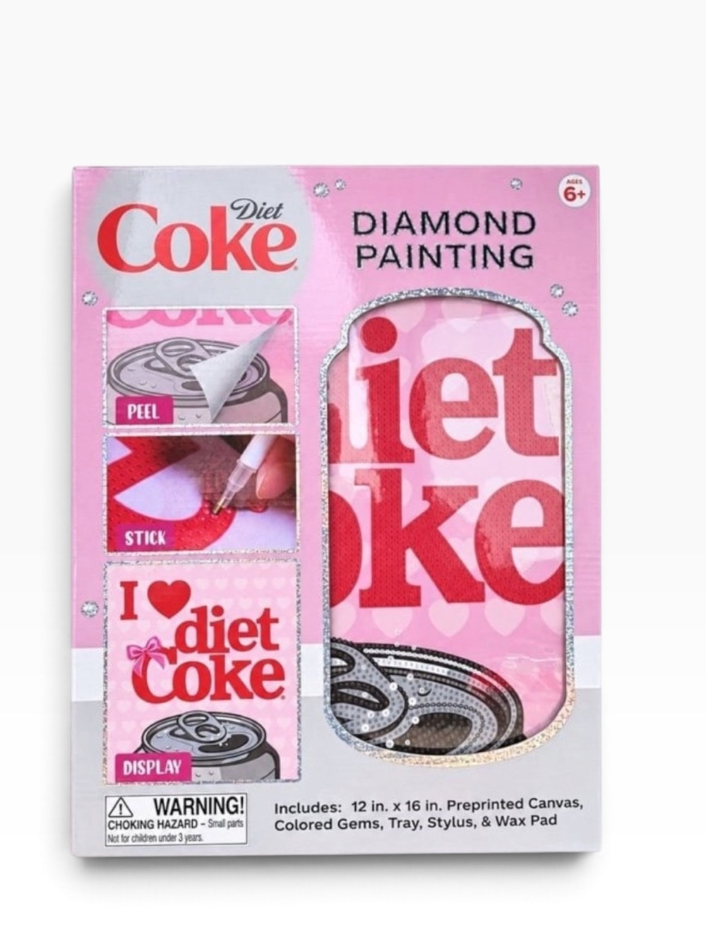 Diet Coke Pink Diamond DIY Painting Canvas Craft Set 12x16 Wall Art Decor
